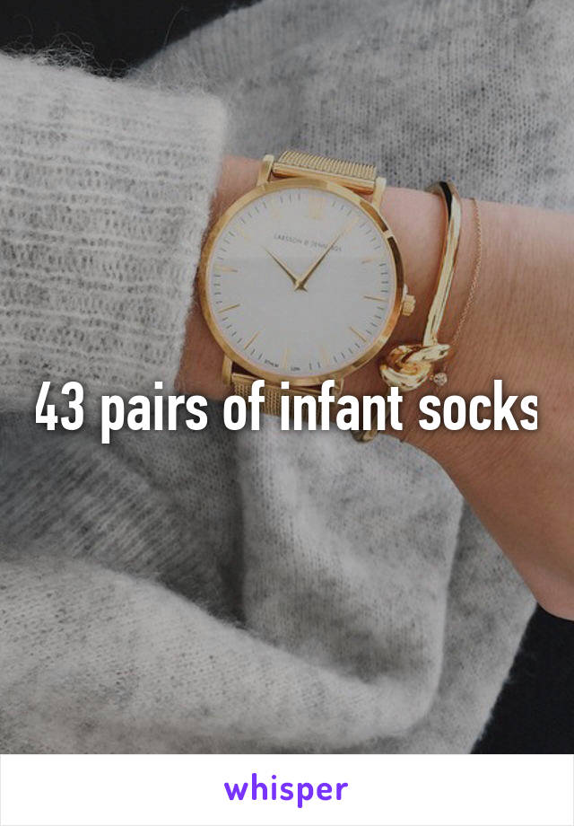 43 pairs of infant socks