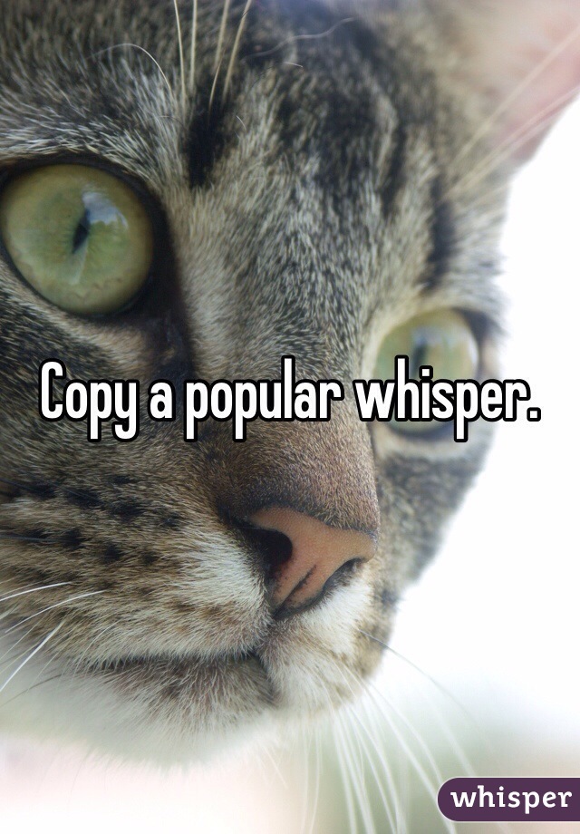 Copy a popular whisper. 