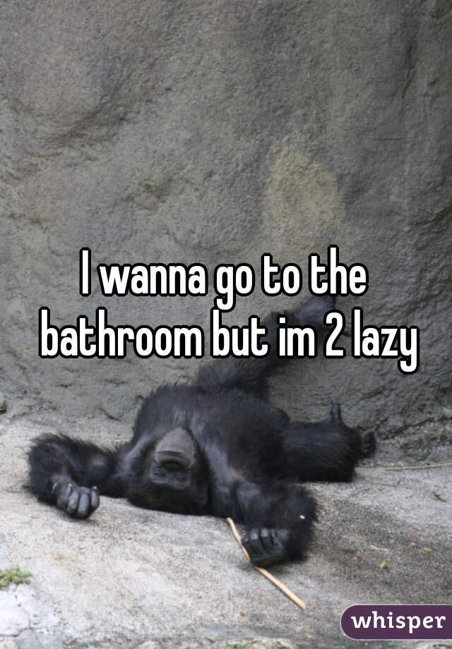 I wanna go to the bathroom but im 2 lazy