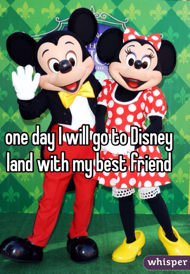 one day I will go to Disney land with my best friend