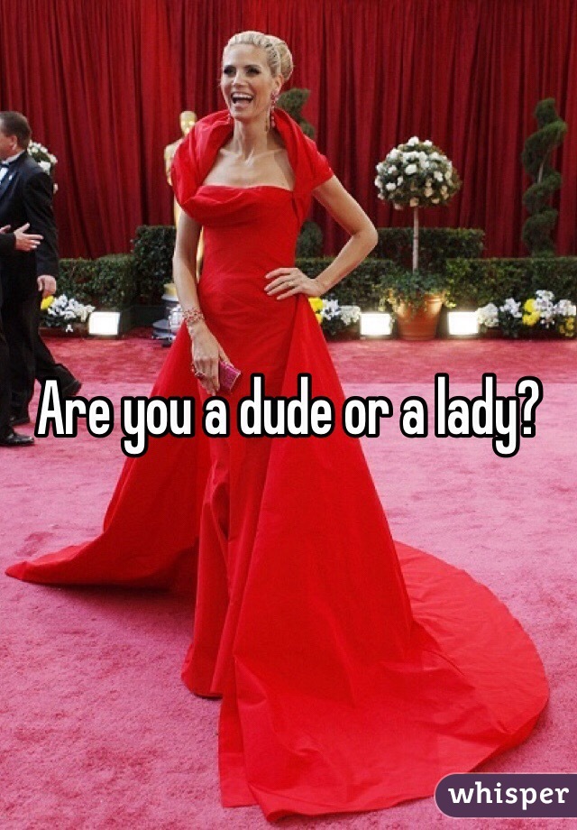 Are you a dude or a lady?