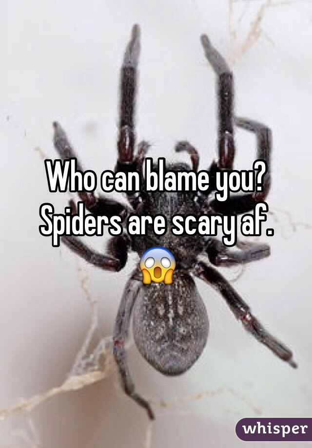 Who can blame you? Spiders are scary af. 
😱