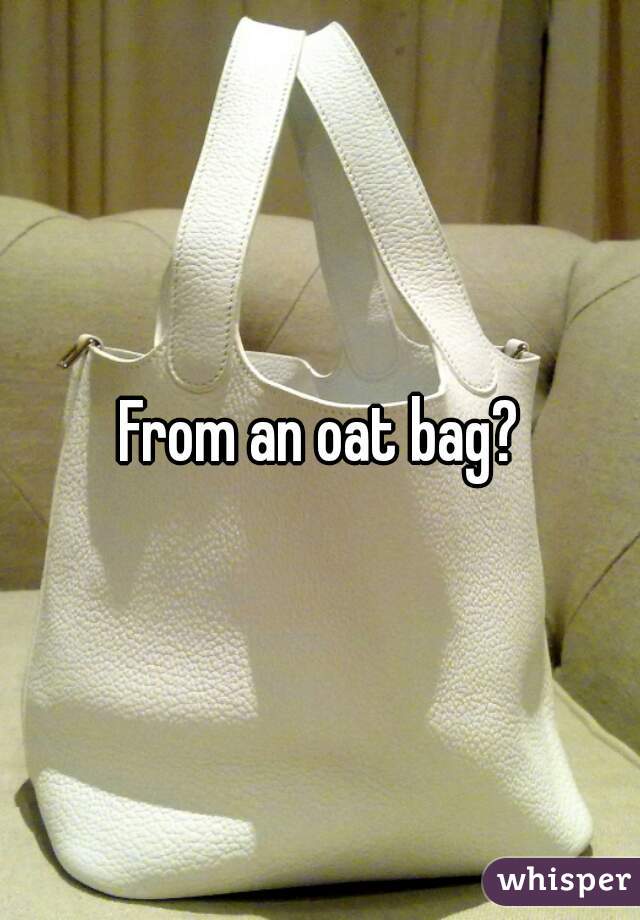 From an oat bag?
