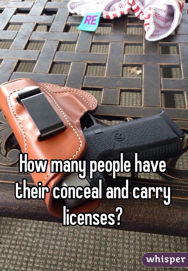 How many people have their conceal and carry licenses? 