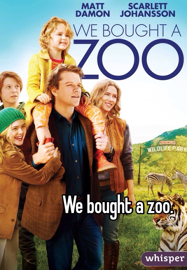 We bought a zoo. 
