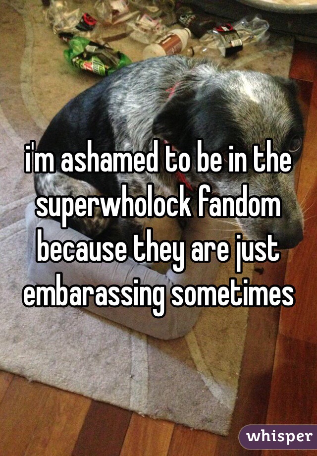 i'm ashamed to be in the superwholock fandom because they are just embarassing sometimes
