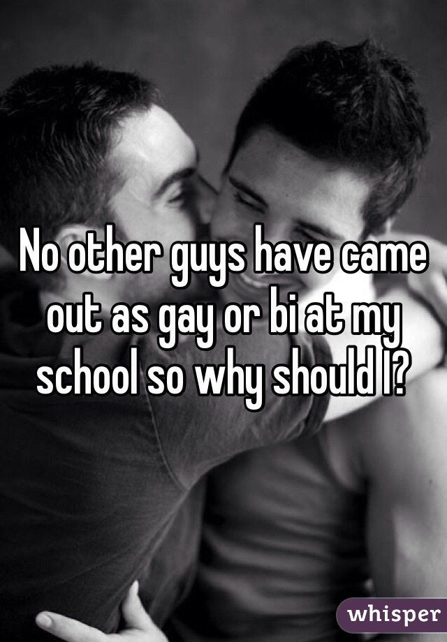 No other guys have came out as gay or bi at my school so why should I?
