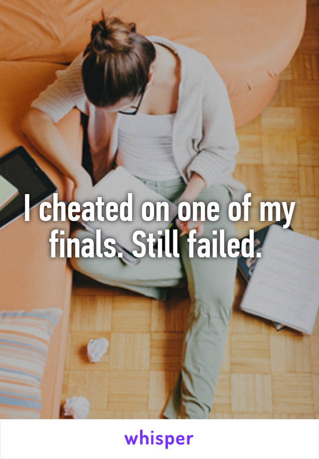 I cheated on one of my finals. Still failed. 