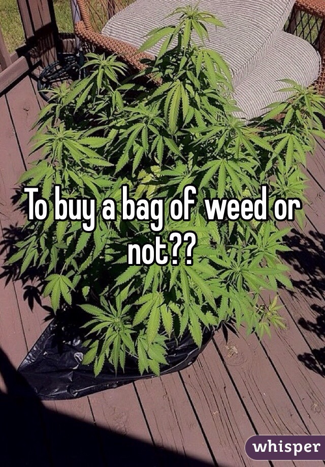 To buy a bag of weed or not??