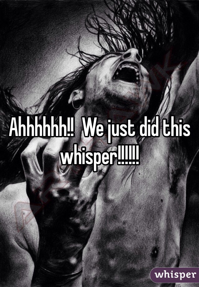 Ahhhhhh!!  We just did this whisper!!!!!! 