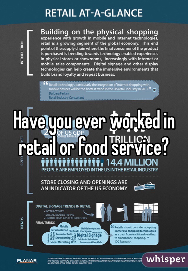 Have you ever worked in retail or food service?