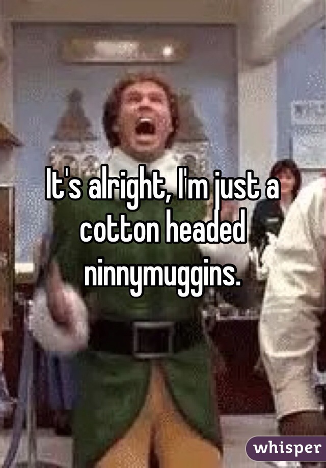 It's alright, I'm just a cotton headed ninnymuggins. 