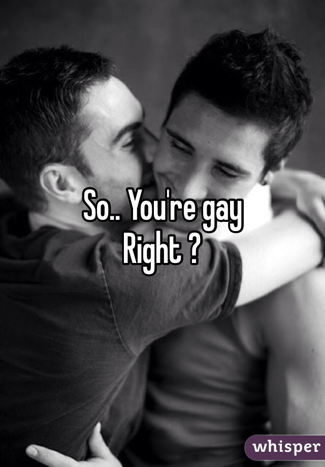 So.. You're gay
Right ?