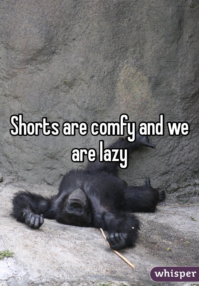 Shorts are comfy and we are lazy 