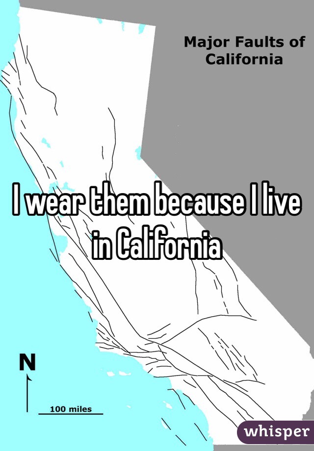 I wear them because I live in California 