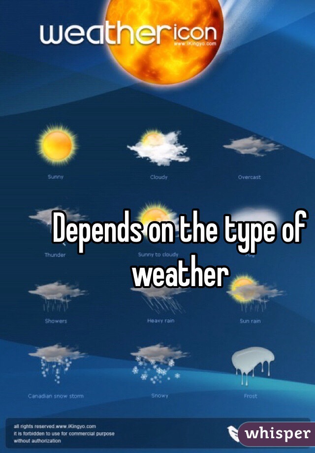 Depends on the type of weather 