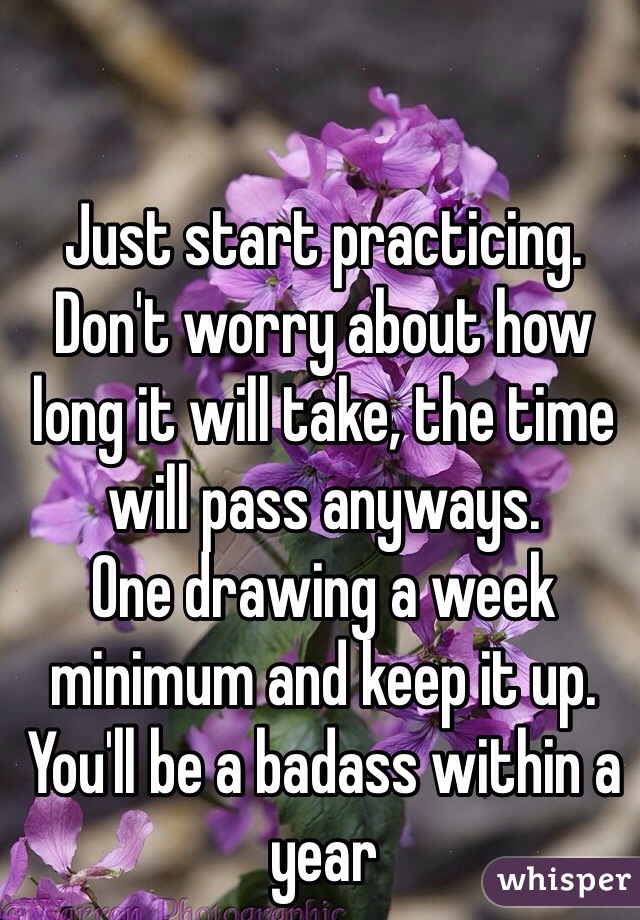 Just start practicing.
Don't worry about how long it will take, the time will pass anyways. 
One drawing a week minimum and keep it up.
You'll be a badass within a year 
