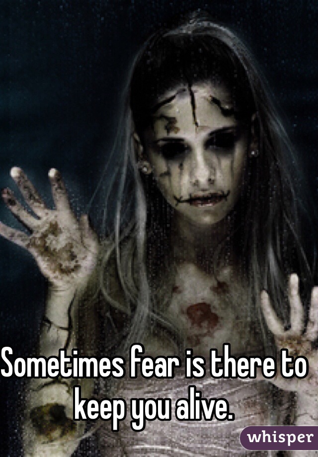 Sometimes fear is there to keep you alive.