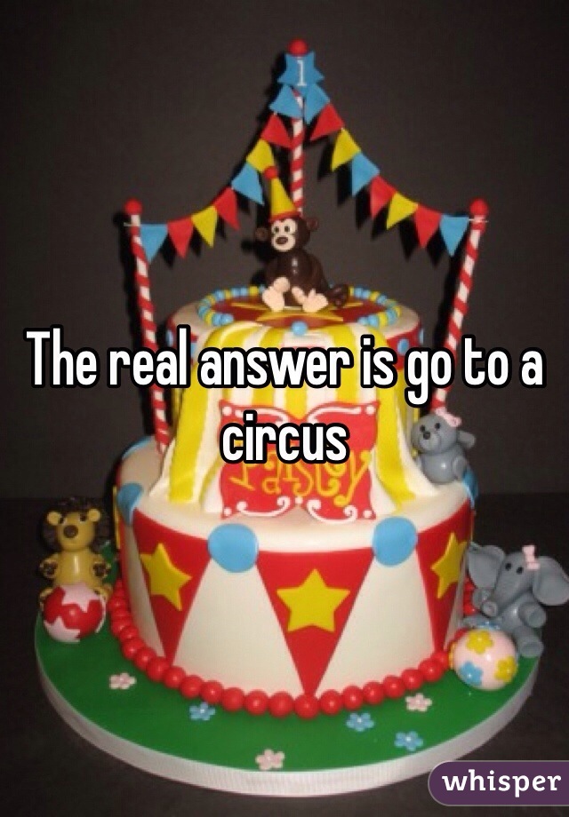 The real answer is go to a circus 