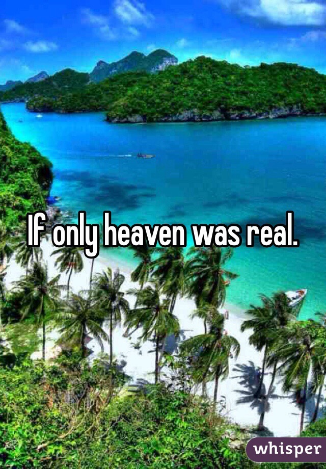 If only heaven was real. 