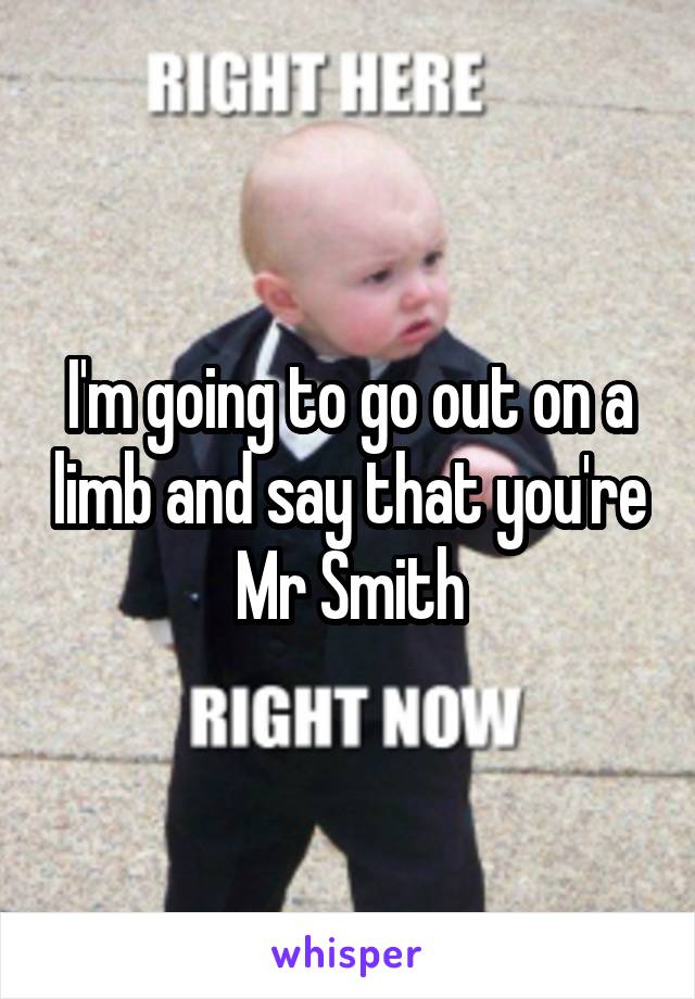 I'm going to go out on a limb and say that you're Mr Smith