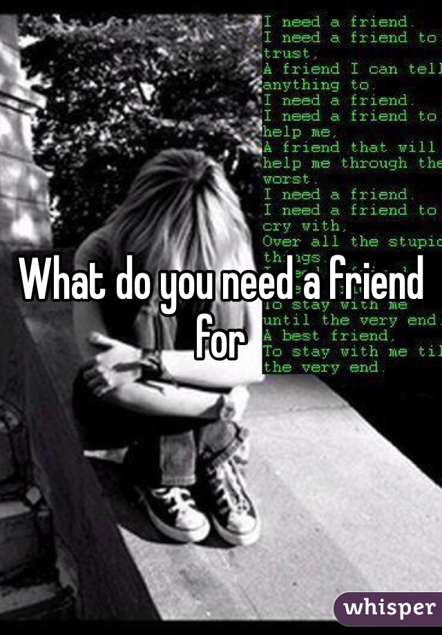 What do you need a friend for