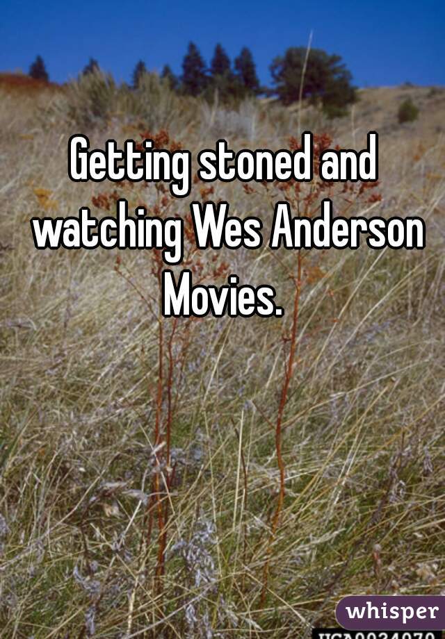 Getting stoned and watching Wes Anderson Movies. 
