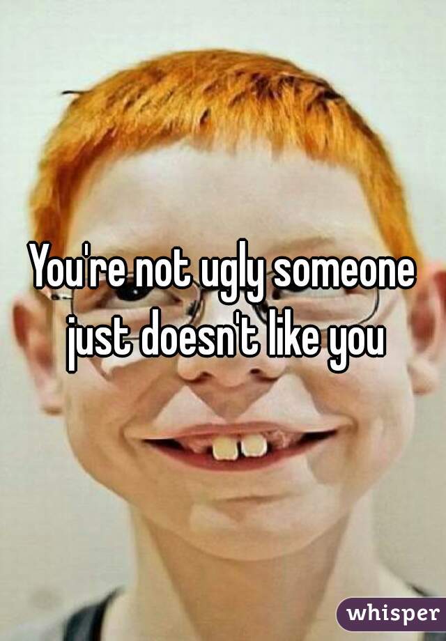 You're not ugly someone just doesn't like you