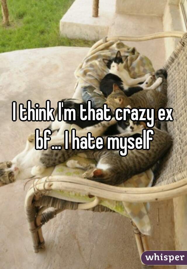 I think I'm that crazy ex bf... I hate myself