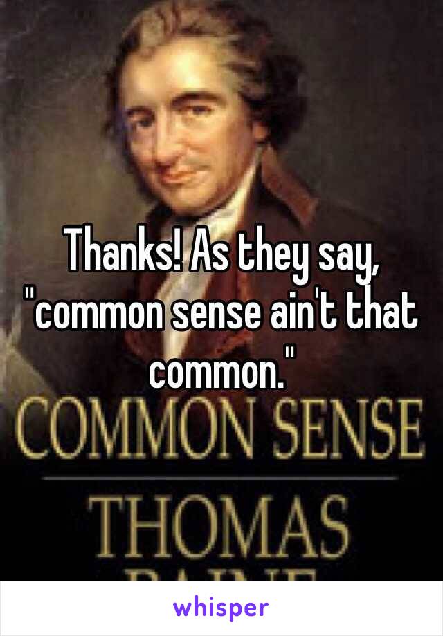 Thanks! As they say, "common sense ain't that common."