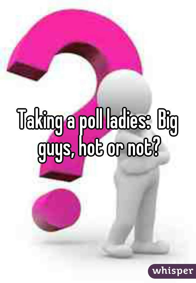 Taking a poll ladies:  Big guys, hot or not?