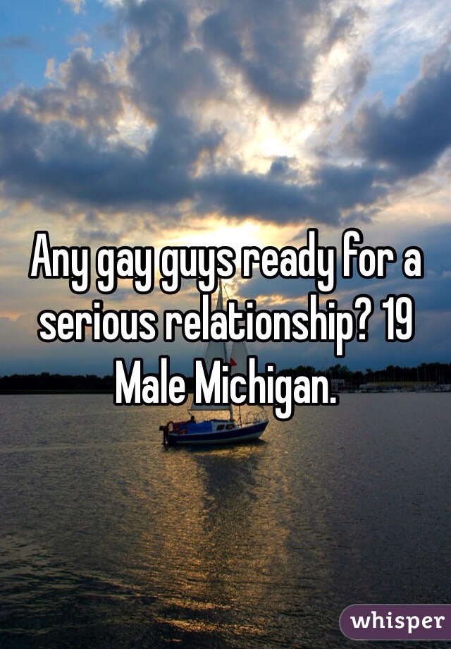 Any gay guys ready for a serious relationship? 19 Male Michigan. 