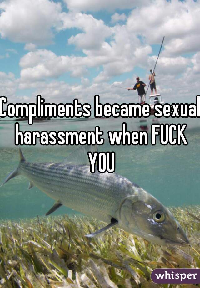 Compliments became sexual harassment when FUCK YOU