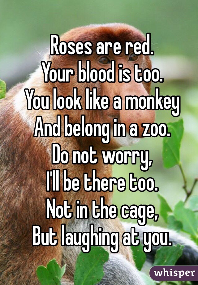 roses-are-red-your-blood-is-too-you-look-like-a-monkey-and-belong-in