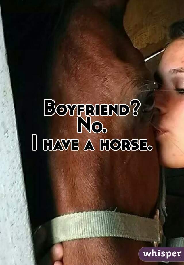 Boyfriend?
No.
I have a horse.