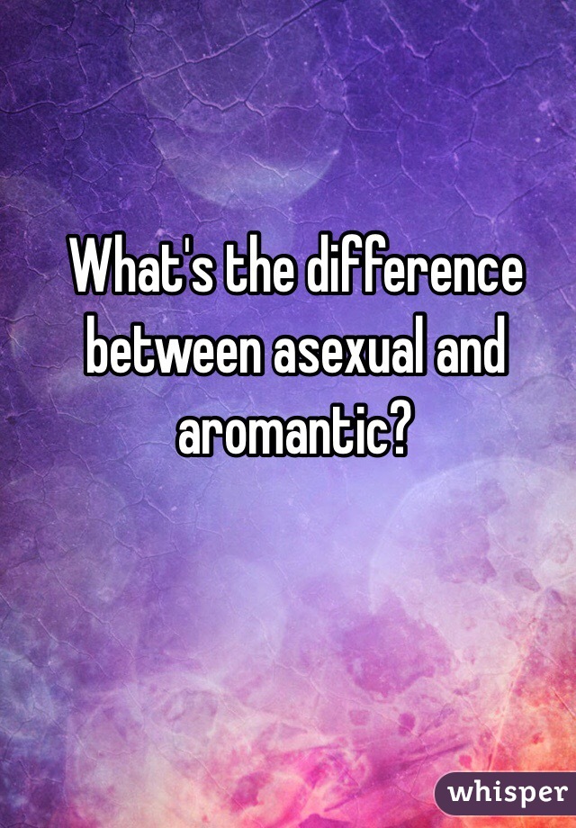 What's the difference between asexual and aromantic?