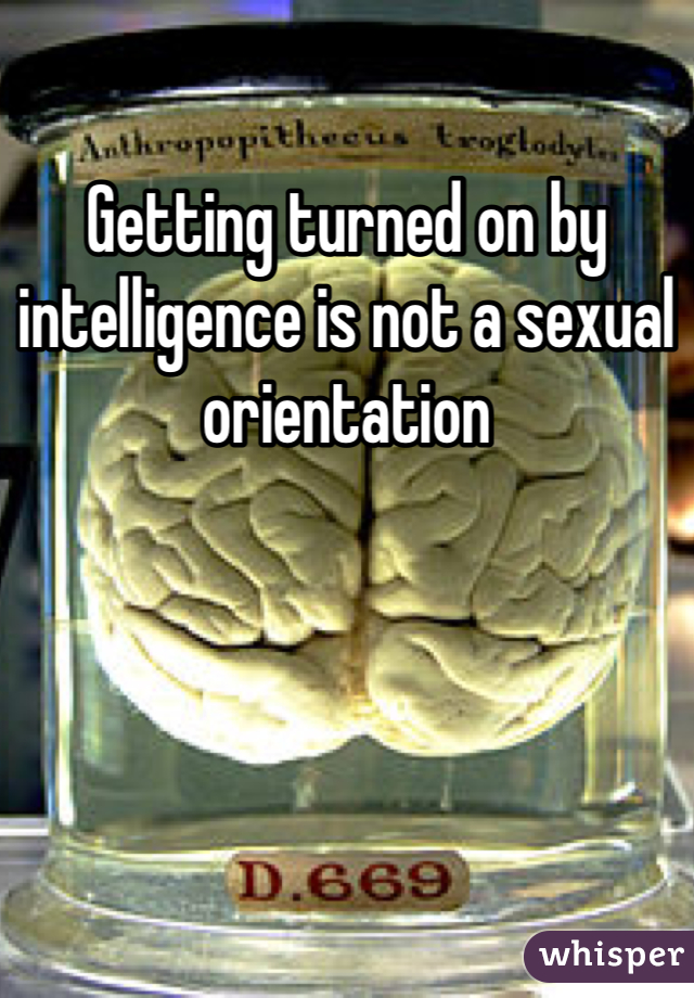 Getting turned on by intelligence is not a sexual orientation 