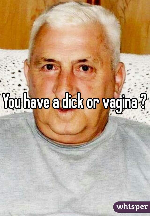You have a dick or vagina ?