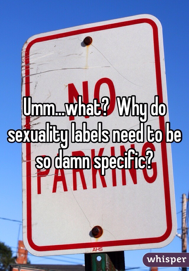 Umm...what?  Why do sexuality labels need to be so damn specific?