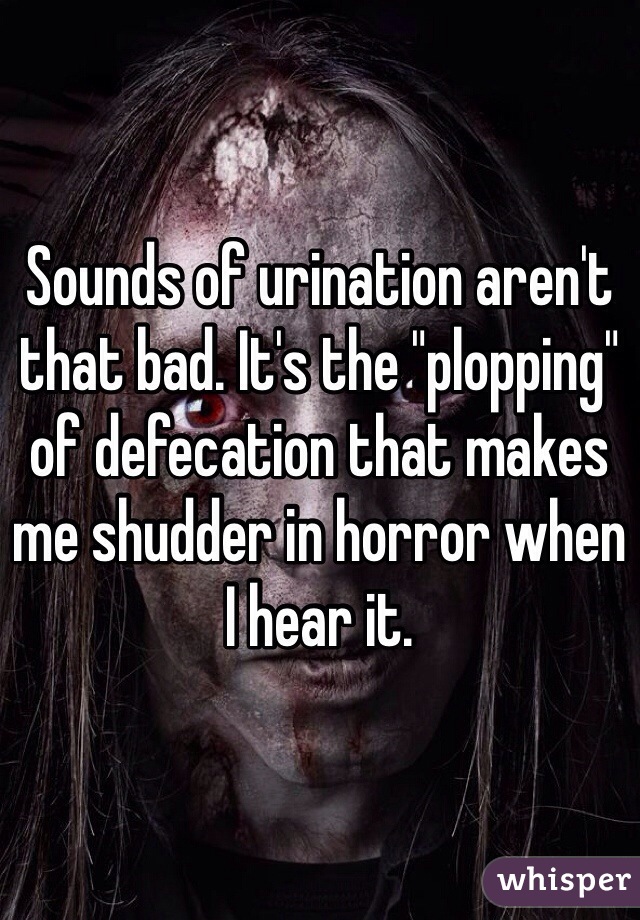Sounds of urination aren't that bad. It's the "plopping" of defecation that makes me shudder in horror when I hear it.