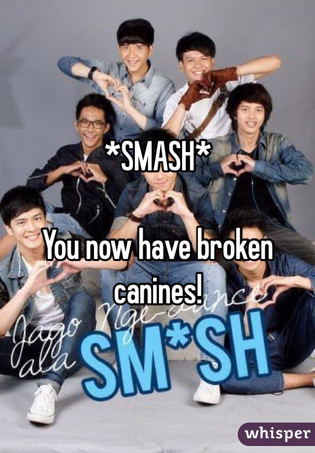 *SMASH*

You now have broken canines!