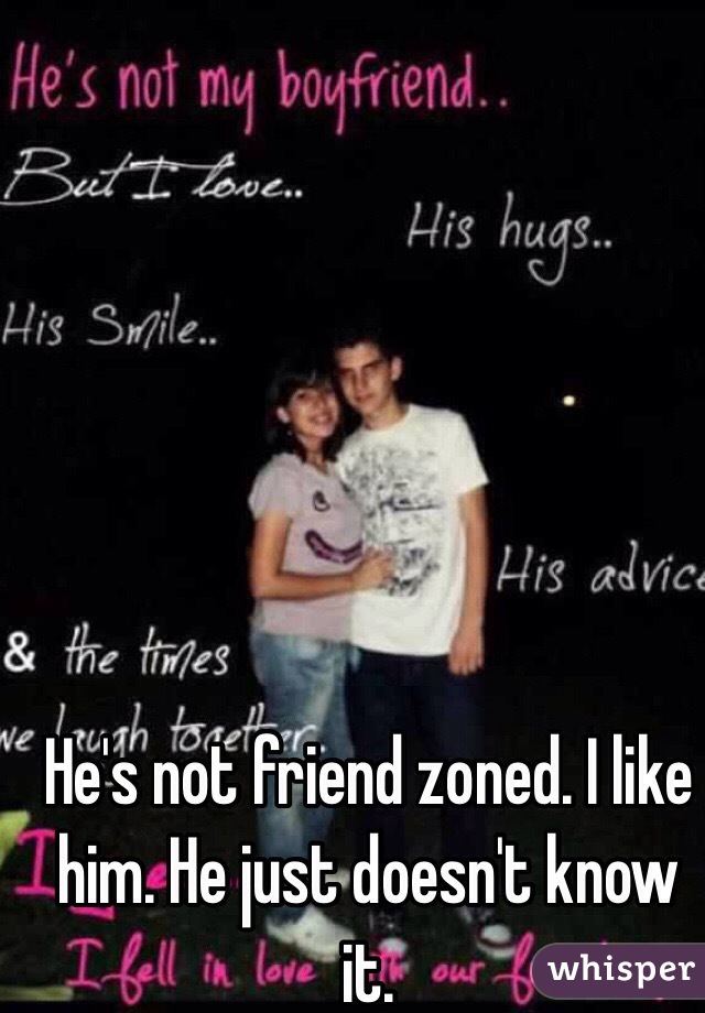 He's not friend zoned. I like him. He just doesn't know it. 