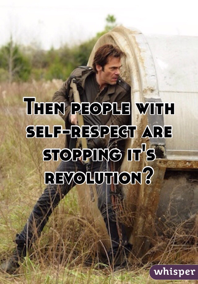 Then people with self-respect are stopping it's revolution?