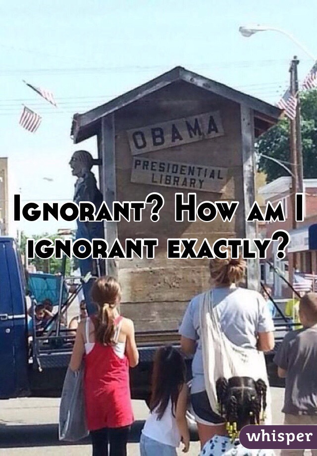 Ignorant? How am I ignorant exactly?