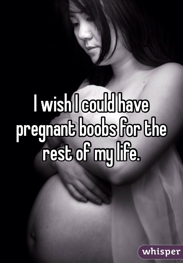 I wish I could have pregnant boobs for the rest of my life. 