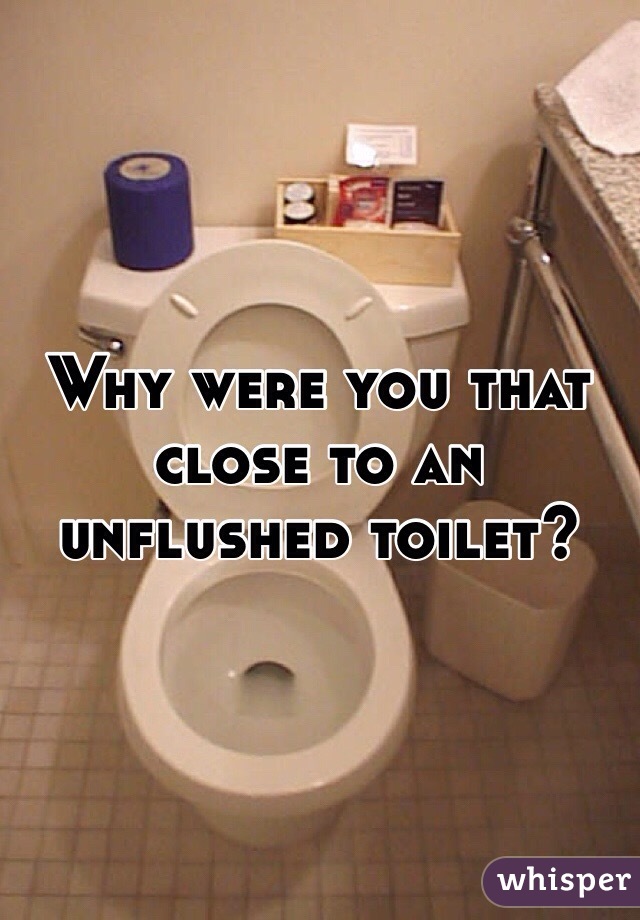 Why were you that close to an unflushed toilet? 