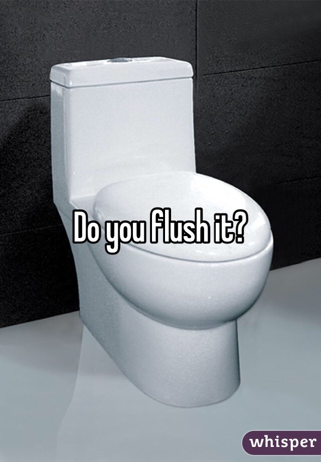 Do you flush it? 
