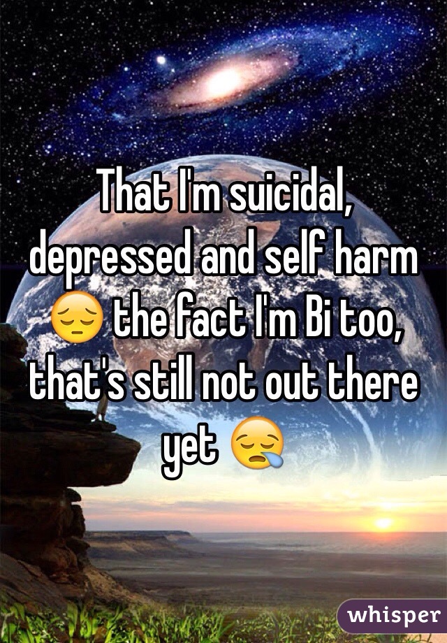 That I'm suicidal, depressed and self harm 😔 the fact I'm Bi too, that's still not out there yet 😪