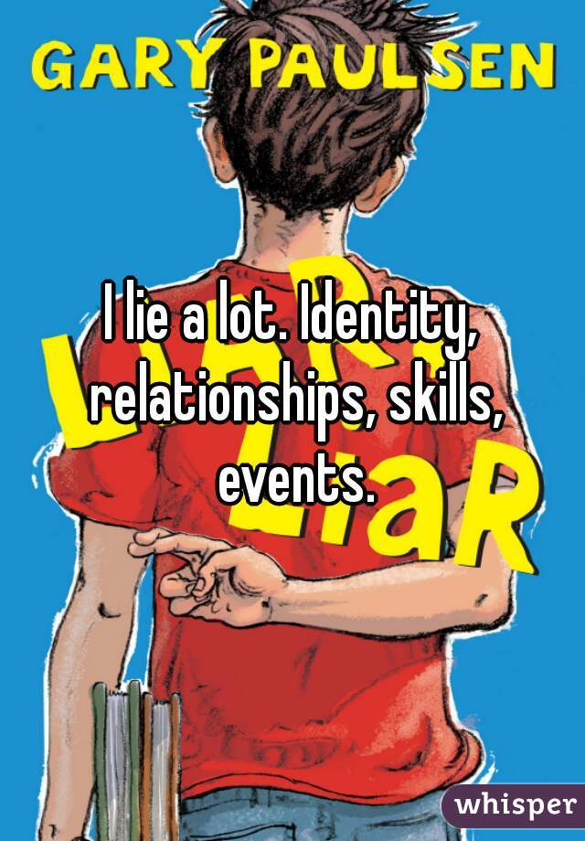 I lie a lot. Identity, relationships, skills, events.