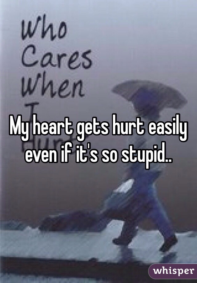 My heart gets hurt easily even if it's so stupid..